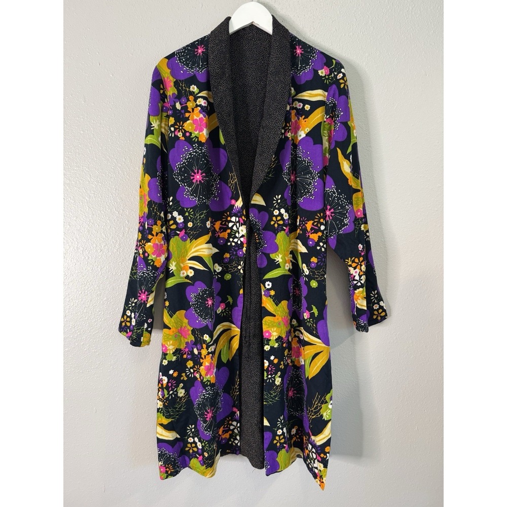 Whimsigoth‎ Boho Chic Reversible Floral Microdot Kimono Lagenlook Art Teacher